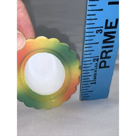 Vtg Mosser Mini Chicken on Nest Tie Dye Glass Salt Cellar Basket C880 - Picture 5 of 10